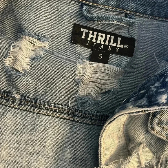 Thrill jeans distressed half jean jacket - Picture 2 of 4